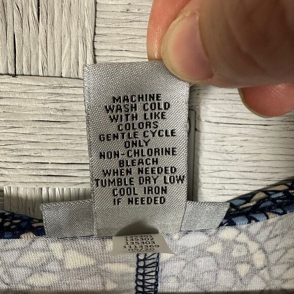 Catherine’s women’s tank top asymmetrical beaded collar blues white plus size - Picture 5 of 10